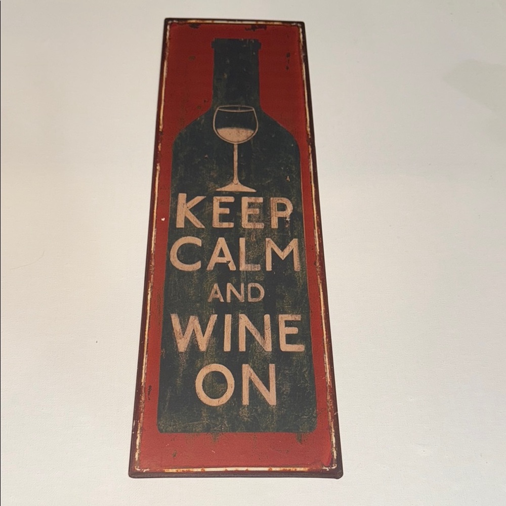 Metal Red and Black Wine Sign